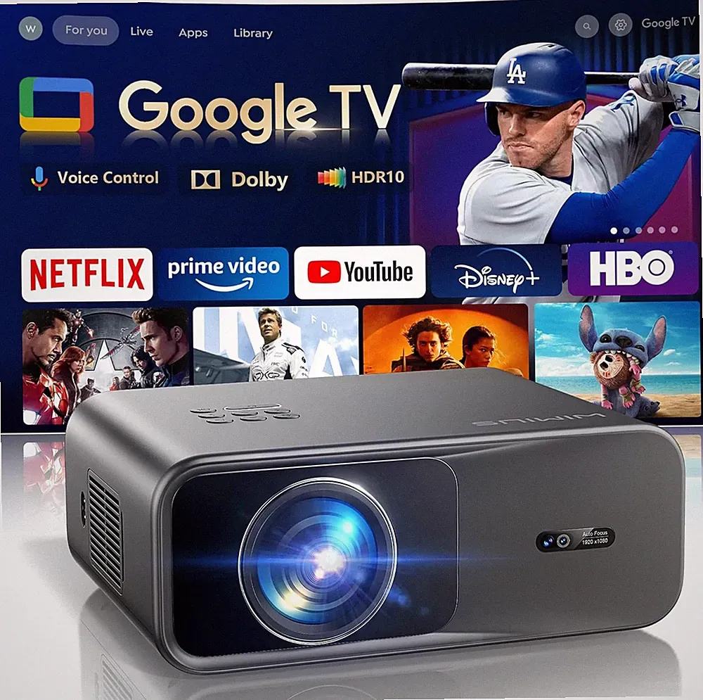 ✅ WIMIUS 4K G1 Beamer 1200 ANSI Google TV Support 1080P WLAN