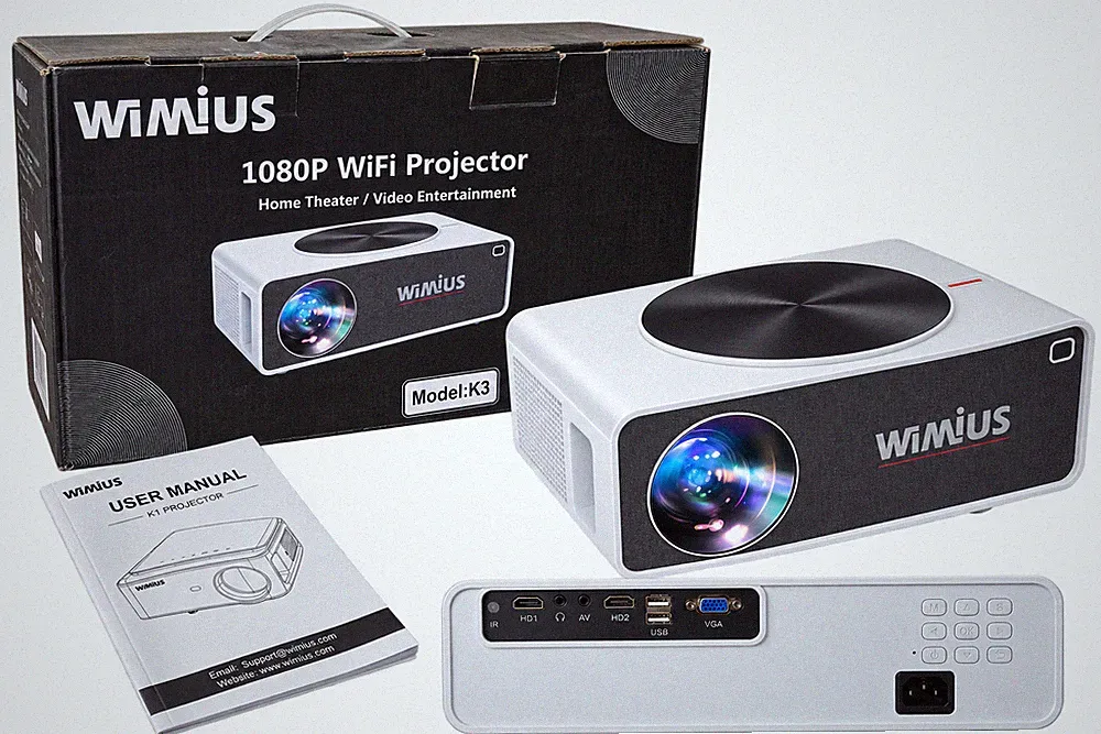 WiMiUS K3 1080P WiFi Beamer Projektor – getestet – OVP + Fernbedienung