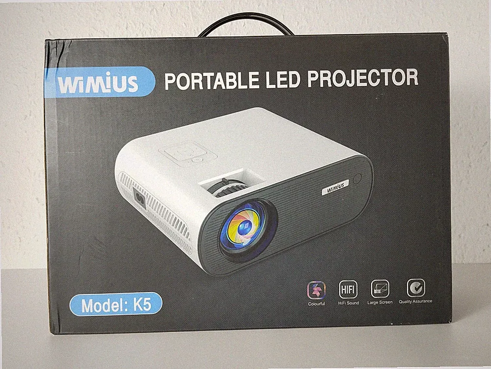 WiMiUS K5 Mini Beamer Portable LED Projector WiFi Bluetooth Full HD 7K Lumen