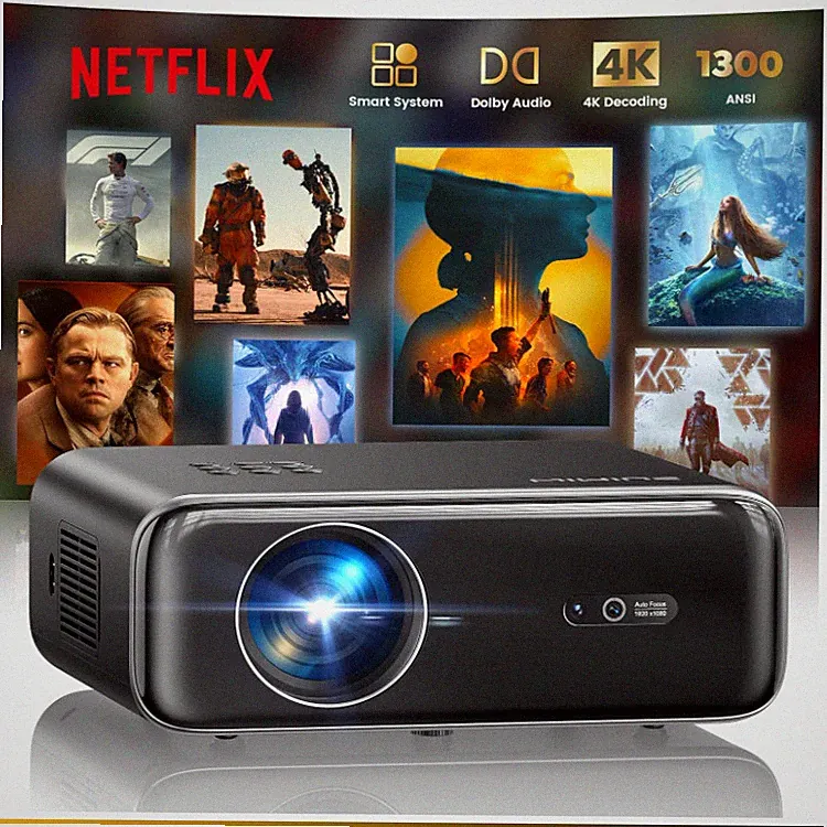WIMIUS P62 Pro Beamer, 1300 ANSI Lumen, 4K, Autofokus, HDMI, WiFi, tragbar