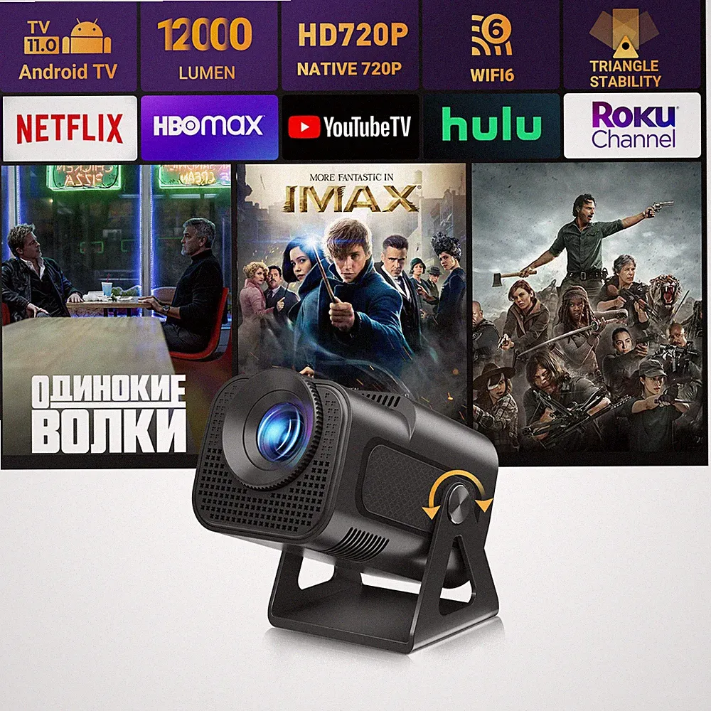 WLAN Beamer, Mini Projektor,4K Heimkino,Android 11 Smart-Projektor 2024 Upgrade