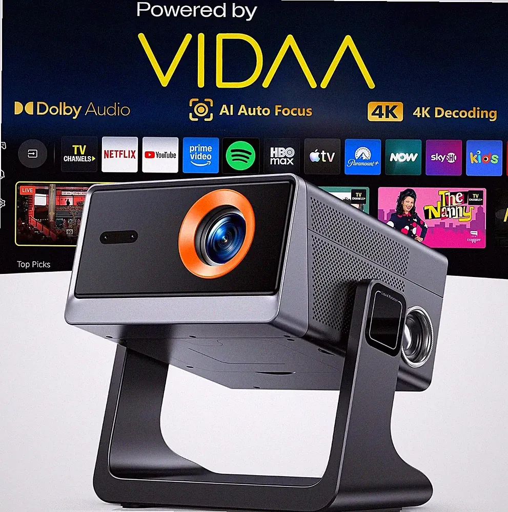 Wolfang 4K Projektor, Smart Projektor mit Autofokus & Auto Keystone, Bundle