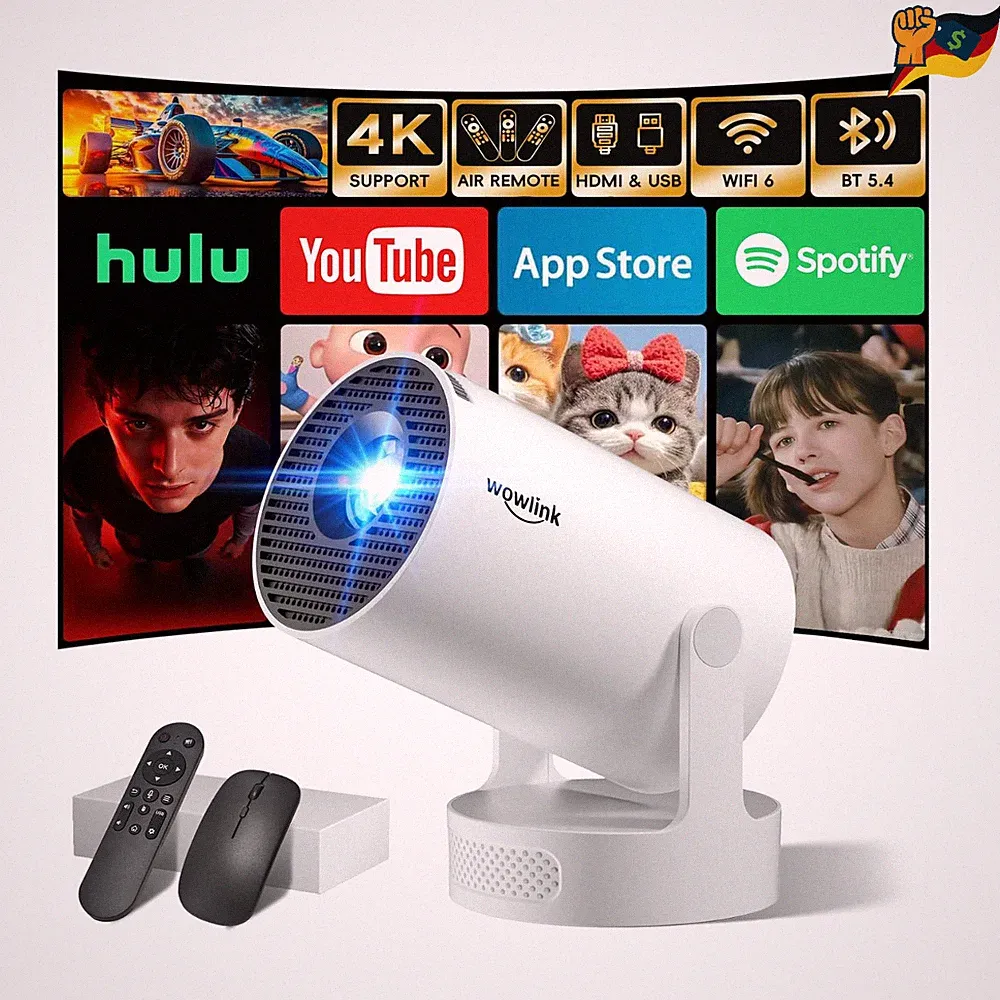 Wowlink W210 4K Mini Projektor WiFi 6 Bluetooth 5.4 10
