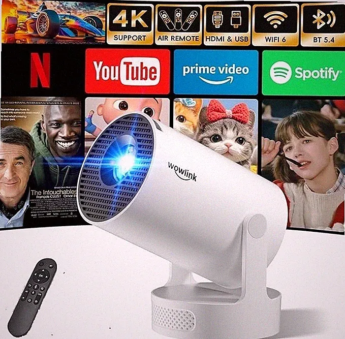 WOWLINK W210 Mini Projektor mit WiFi 6 Bluetooth 5.4 Unterstützung 4K 1080P