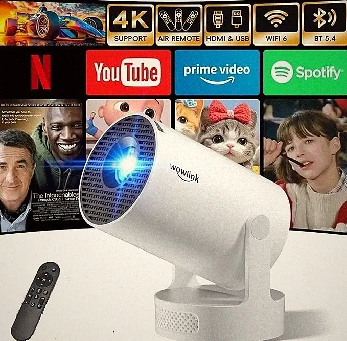 WOWLINK W210 Mini Projektor mit WiFi 6 Bluetooth 5.4 Unterstützung 4K