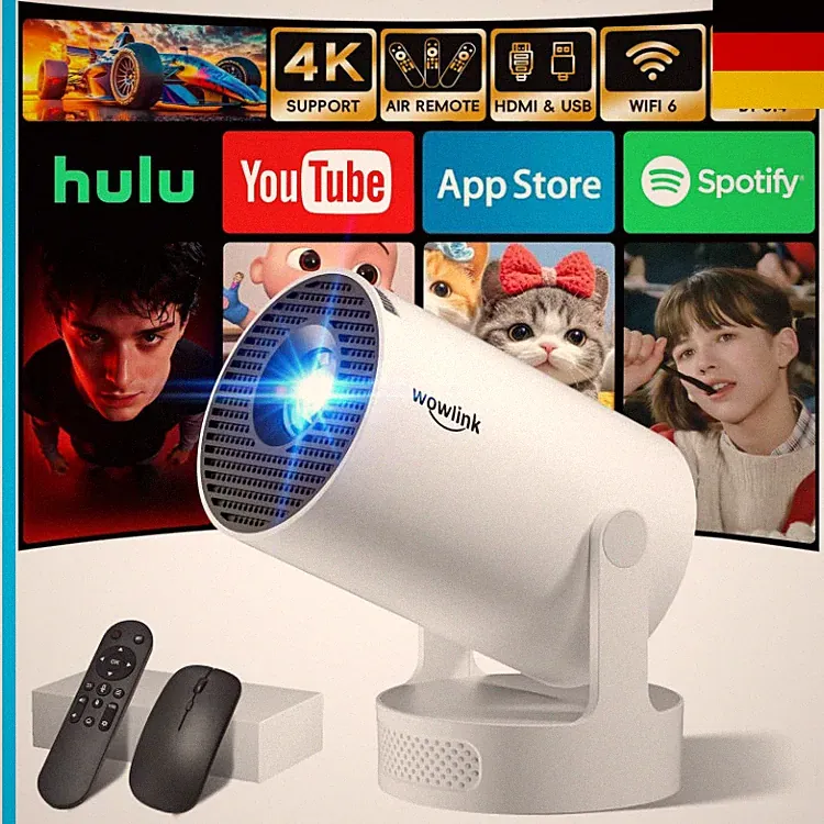 Wowlink W210 Tragbarer Beamer 4K WiFi 6 Bluetooth 5.4