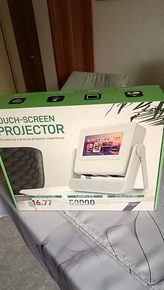 XBJ Touch-Screen Projector Heimkino-Desktop-Beamer weiß HDMI USB Lautsprecher
