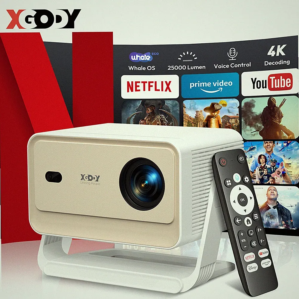 XGODY 4K 5G Beamer WIFI Projektor UHD Heimkino Android USB HDMI Official Video