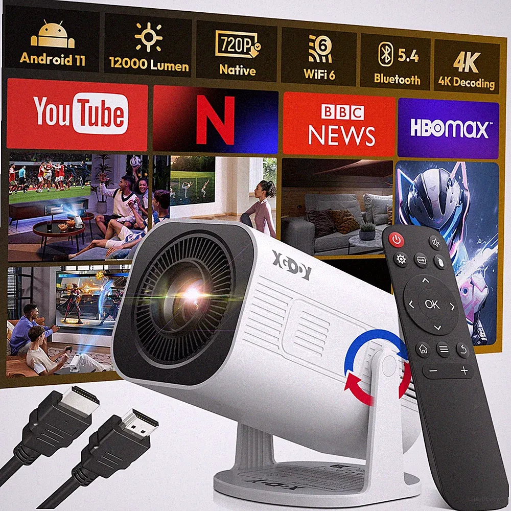 XGODY 4K 5G Mini Beamer Android 14.0 TV Projektor 1080P WiFi Heimkino Bluetooth