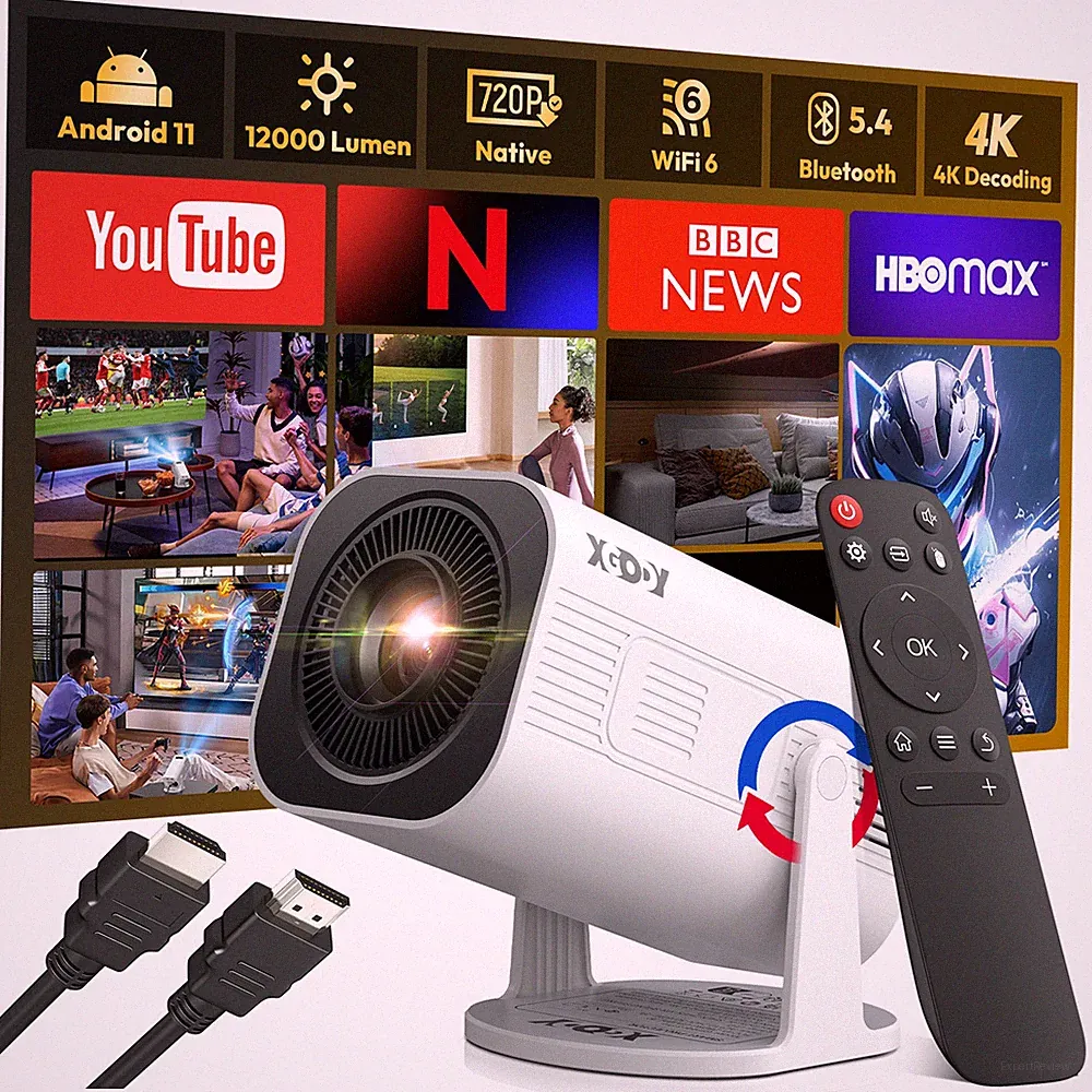 XGODY 4K 5G Mini Smart Beamer 5G WiFi Android Heimkino Projektor LED Bluetooth