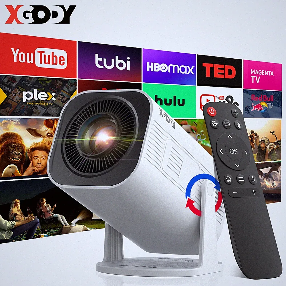 XGODY 4K 5G Mini Smart Beamer 5G WiFi Heimkino Projektor LED Bluetooth Android11