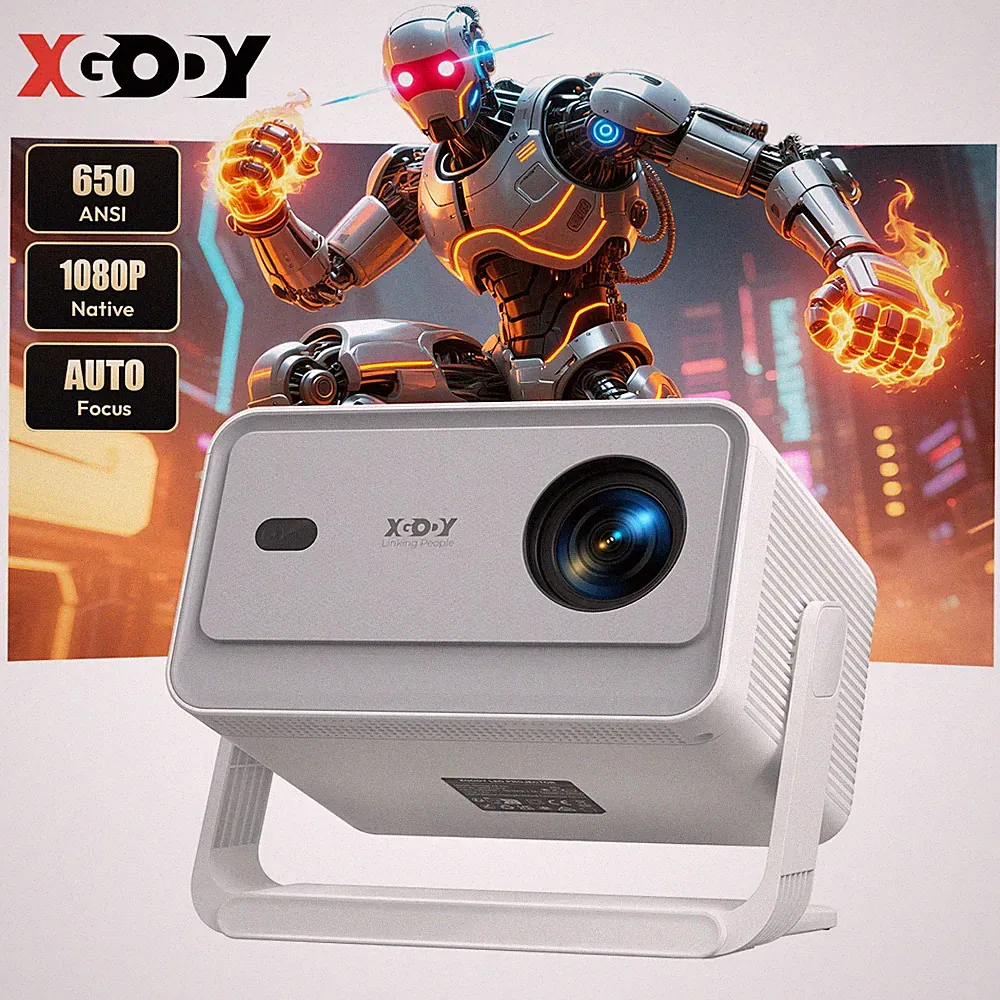 XGODY 4K 8K Beamer Android 25000 lumen WiFi Projektor Heimkino Autofokus HDMI