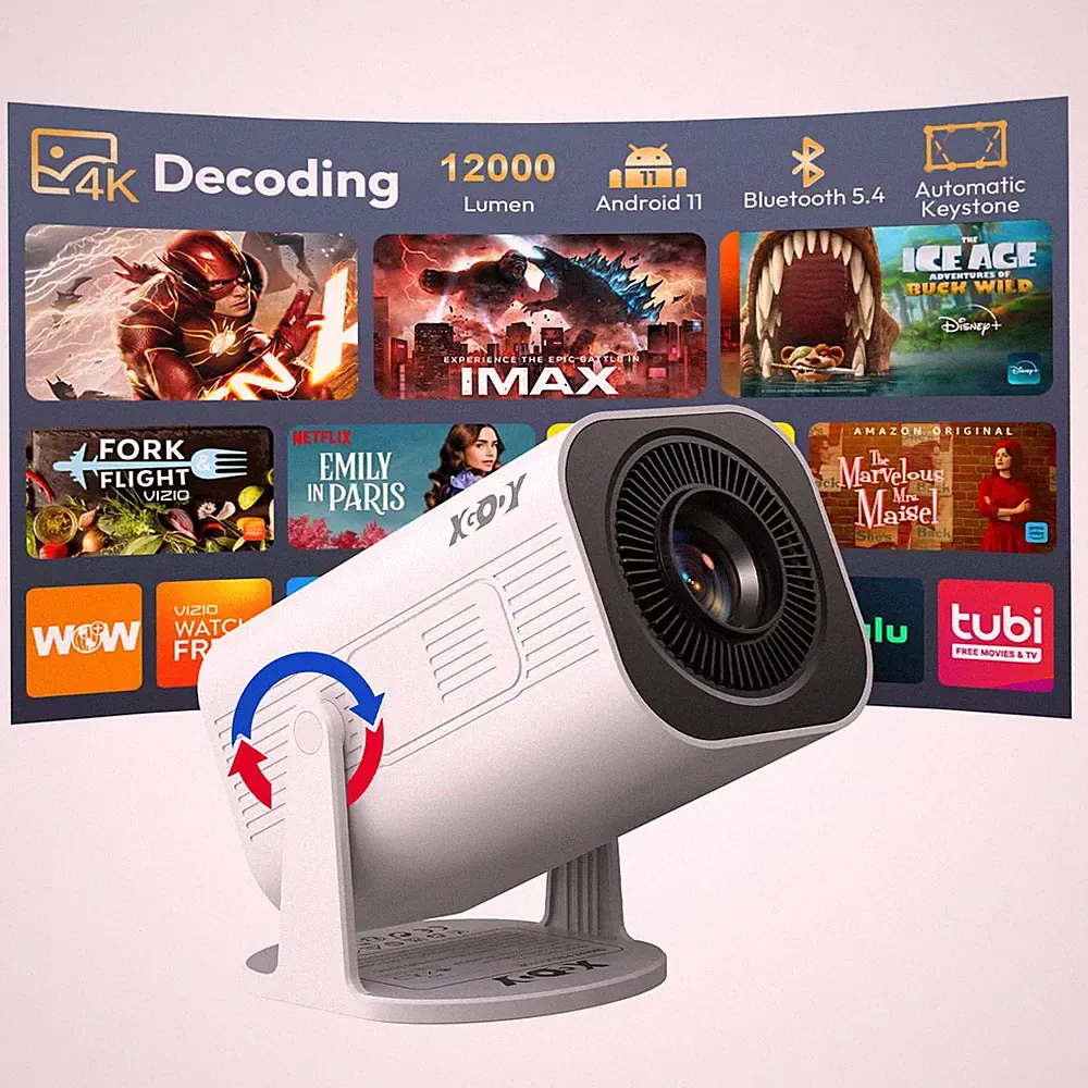 XGODY 4K 8K Mini Smart Beamer Android 14 HDMI WiFi Heimkino Projektor Bluetooth