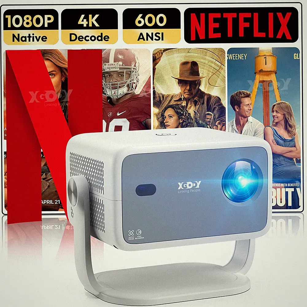 XGODY 4K Beamer 5G Smart Projektor WiFi Bluetooth Android Heimkino Tragbar HDMI