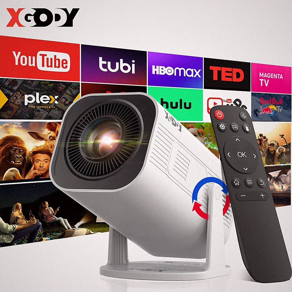 XGODY 4K Beamer Android Smart Projektor WiFi Bluetooth Heimkino Mini Tragbar