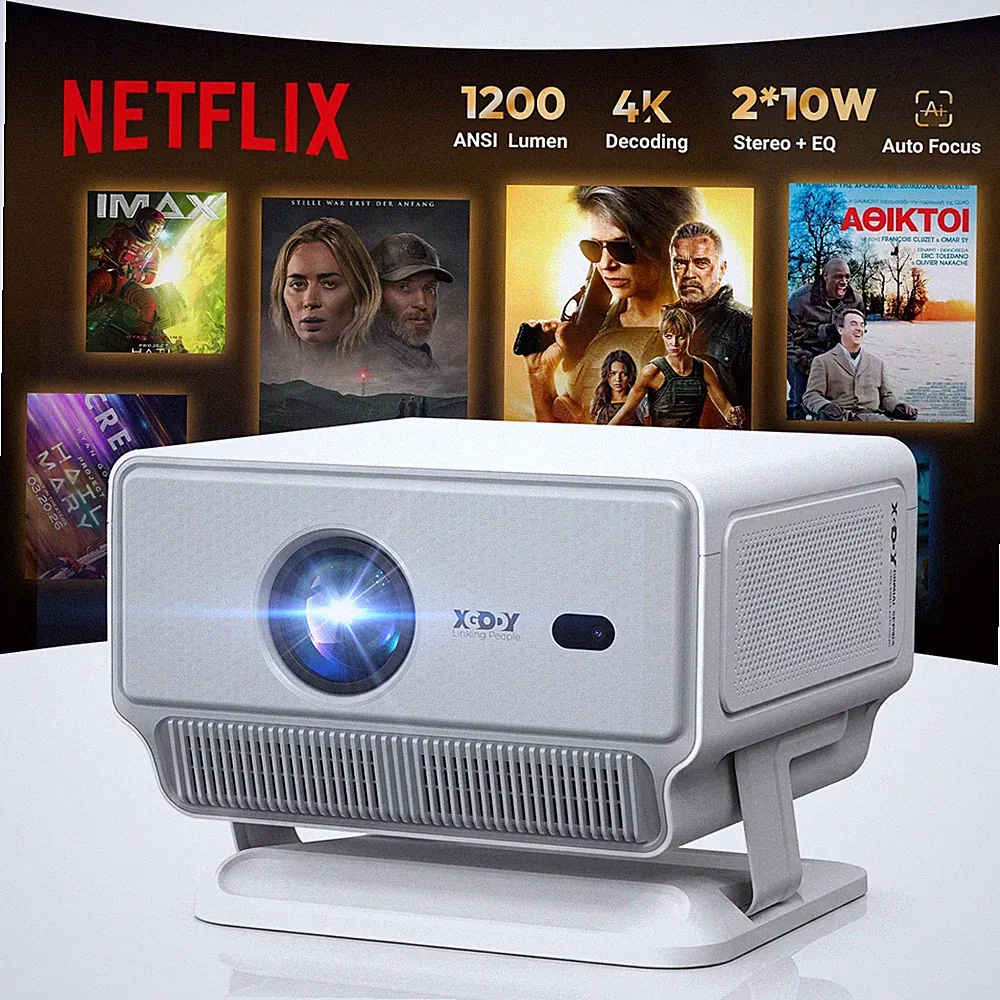 XGODY 4K Beamer Projektor Whale TV Smart Android 14.0 1080P WiFi Heimkino HDMI