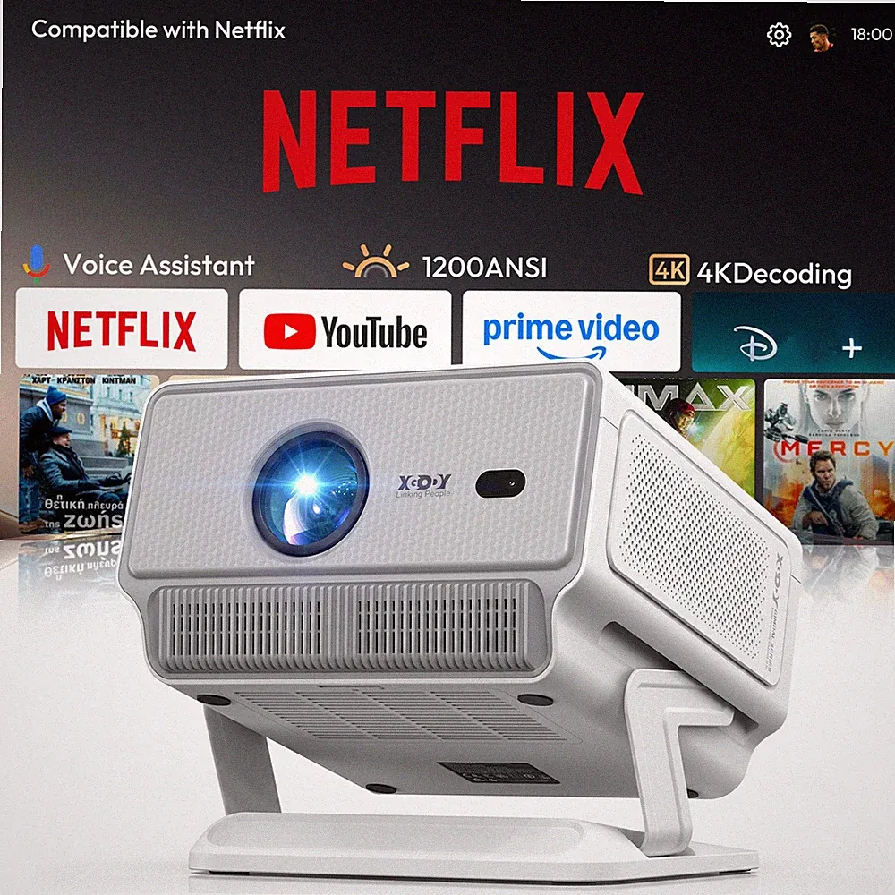XGODY 4K Beamer Smart NETFLIX Projektor Whale TV 1080P WiFi Bluetooth Heimkino