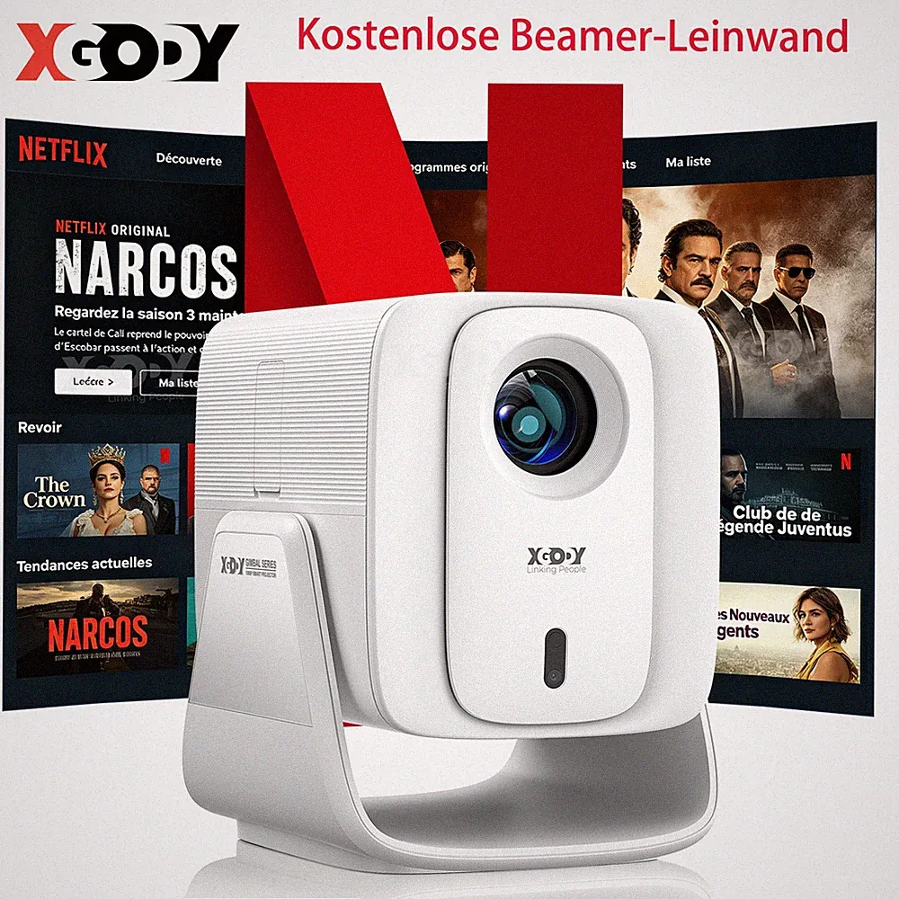 XGODY 4K Beamer Whale OS Netflix Projektor Autofokus Heimkino WIFI Bluetooth