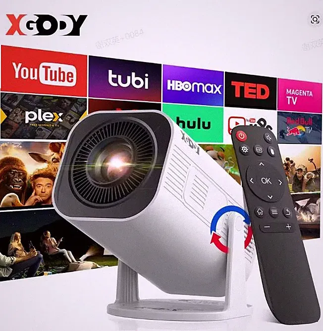 XGODY 4K Freestyle Projektor Mini Heimkino Beamer Handy Smart Heimprojektor HDMI