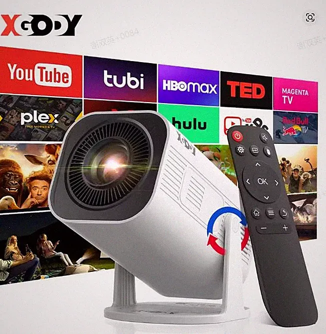 XGODY 4K Mini Beamer Projektor LED UHD WiFi Bluetooth TV Heimkino Theater HDMI