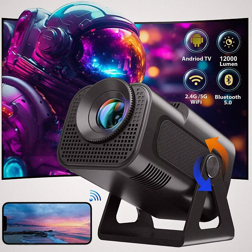 XGODY 4K Projektor 12000Lms HD 1080P LED Heimkino Beamer WiFi 5G HDMI Heimkino
