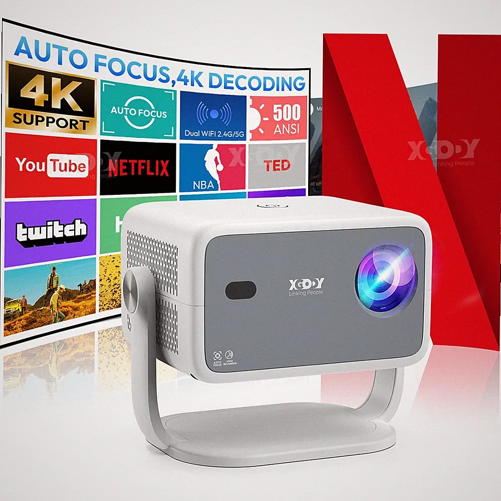 XGODY 4K Projektor 25000LMS 1080P Full HD Beamer WiFi Heimkino HDMI Bluetooth