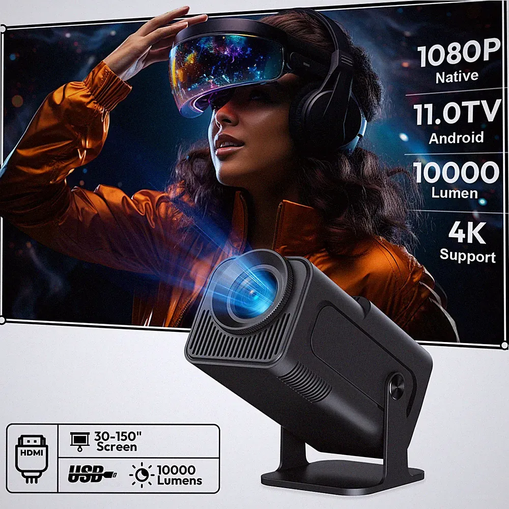 XGODY 4K Projektor Android 11.0 Beamer Autofokus Native 1080P LED Heimkino WiFi