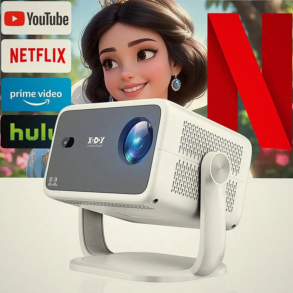 XGODY 4K Projektor Beamer 25000LM 1080P WiFi LCD Heimkino HDMI Bluetooth NETFLIX