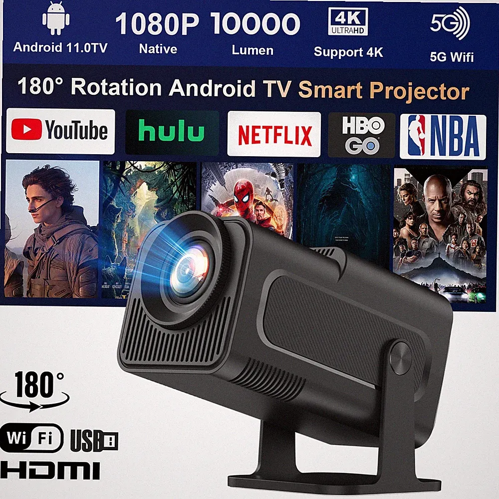 XGODY 4K Smart Beamer Android WiFi Bluetooth Android TV 1080P Projektor Heimkino