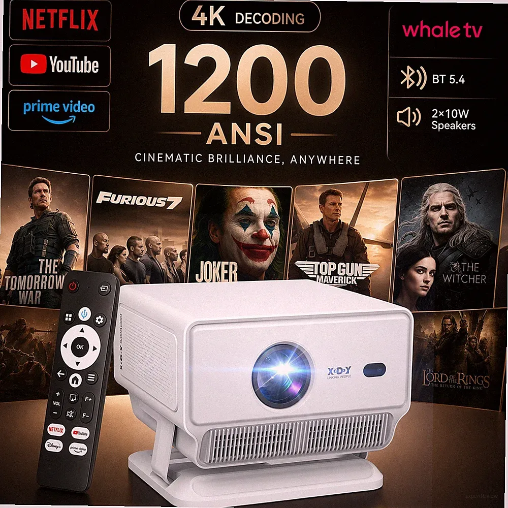XGODY 4K Smart Beamer NETFLIX Projektor Whale TV WiFi Bluetooth Heimkino HDMI