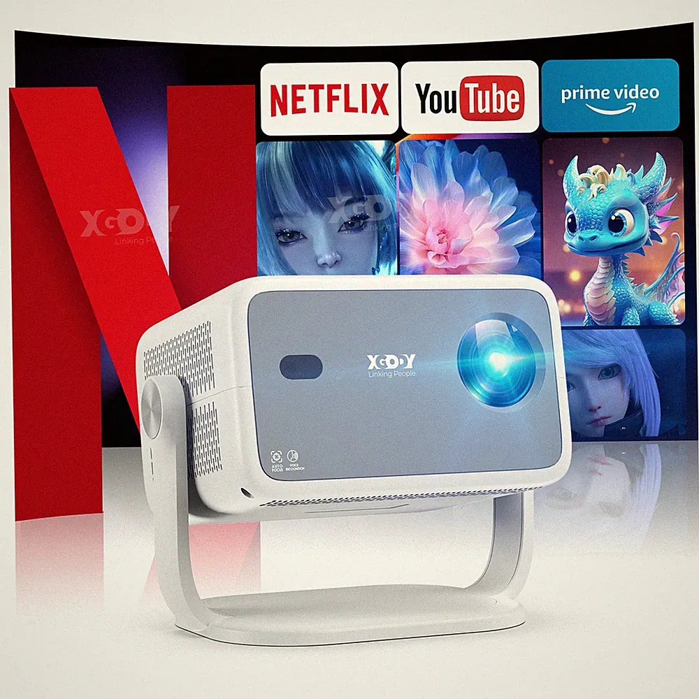 XGODY 4K Smart Beamer Projektor Netflix WiFi Bluetooth Android Heimkino Tragbar