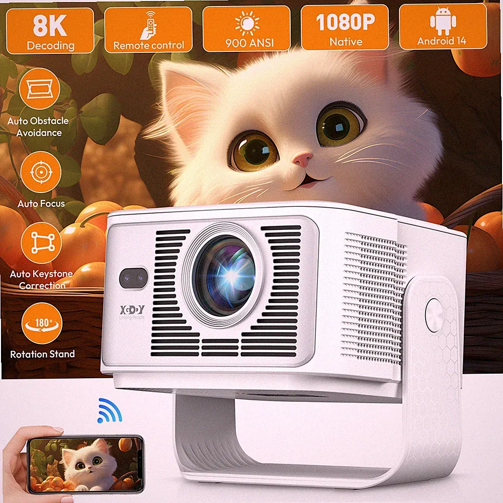 XGODY 4K Ultra HD Beamer 12000LM LED Heimkino 5G WiFi Projektor Multimediaplayer
