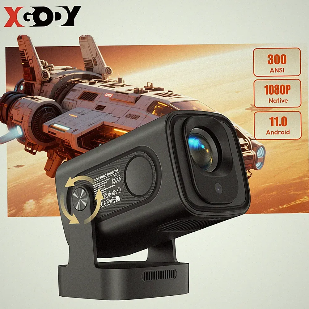XGODY 5 Pro Heimkino Beamer 4K WiFi Projektor Video Beamer 1080P Leinwand HDMI