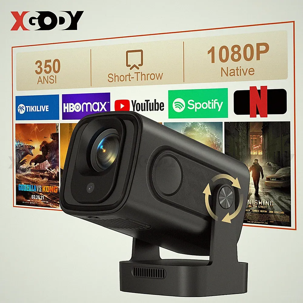 XGODY 8K 4K Android14.0 Beamer 25000Lumen WiFi Bluetooth Projektor Heimkino