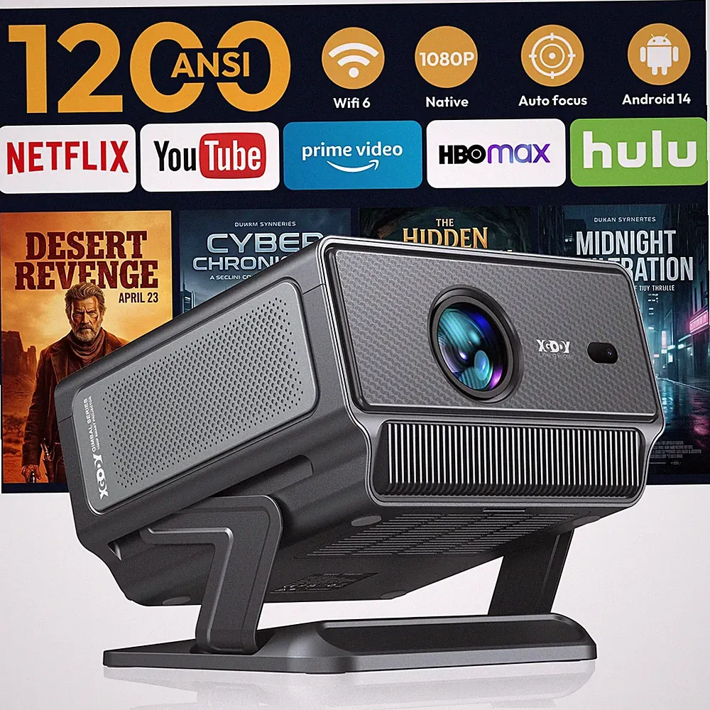 XGODY 8K 4K Beamer Android 14.0 Projektor 5G Autofokus Heimkino WIFI Bluetooth