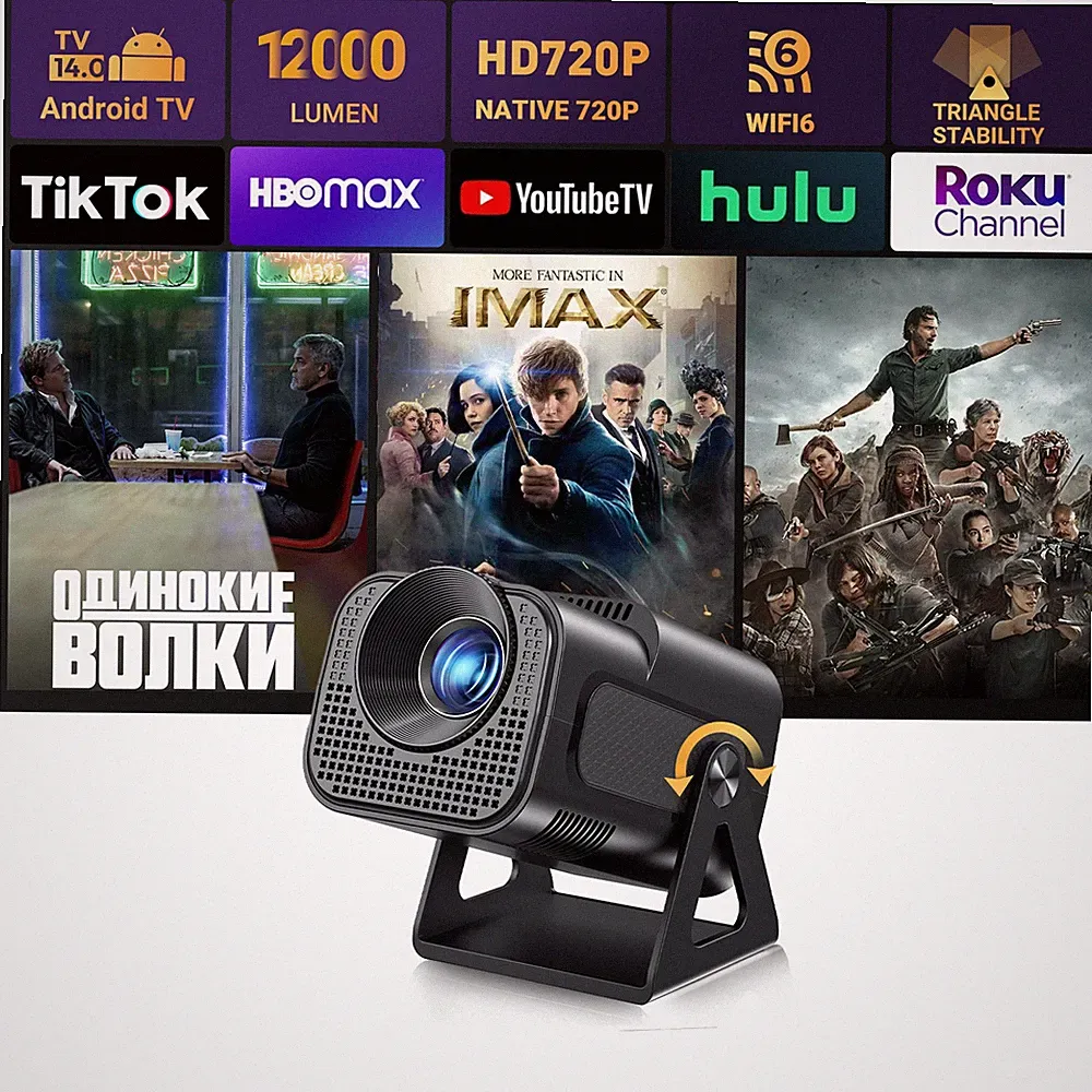 XGODY 8K 4K Mini Beamer WiFi Heimkino Projektor LED Android14.0 Multimediaplayer
