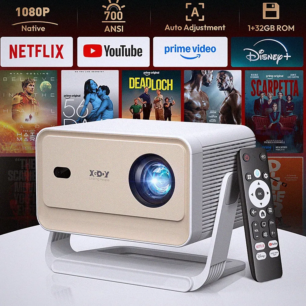 XGODY A6/N6 Pro Beamer Google TV Projektor Autofokus WiFi Android TV 4K Heimkino