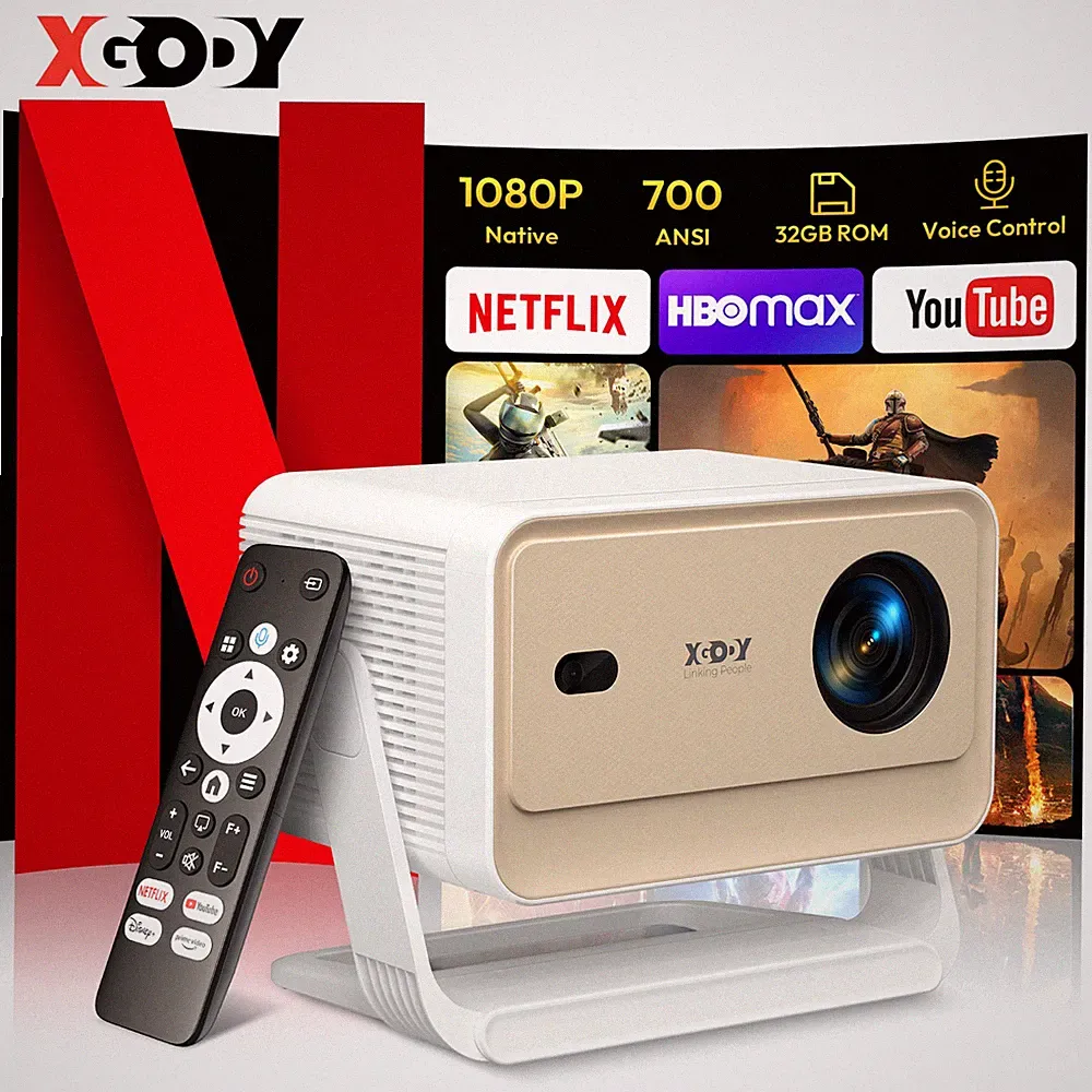 XGODY Beamer 4K 5G Netflix Official Video HD Projektor Autofokus Whale OS TV