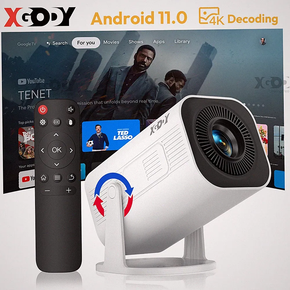XGODY Beamer 5G Mini Projektor 4K UHD WiFi Autofokus Bluetooth Android Heimkino