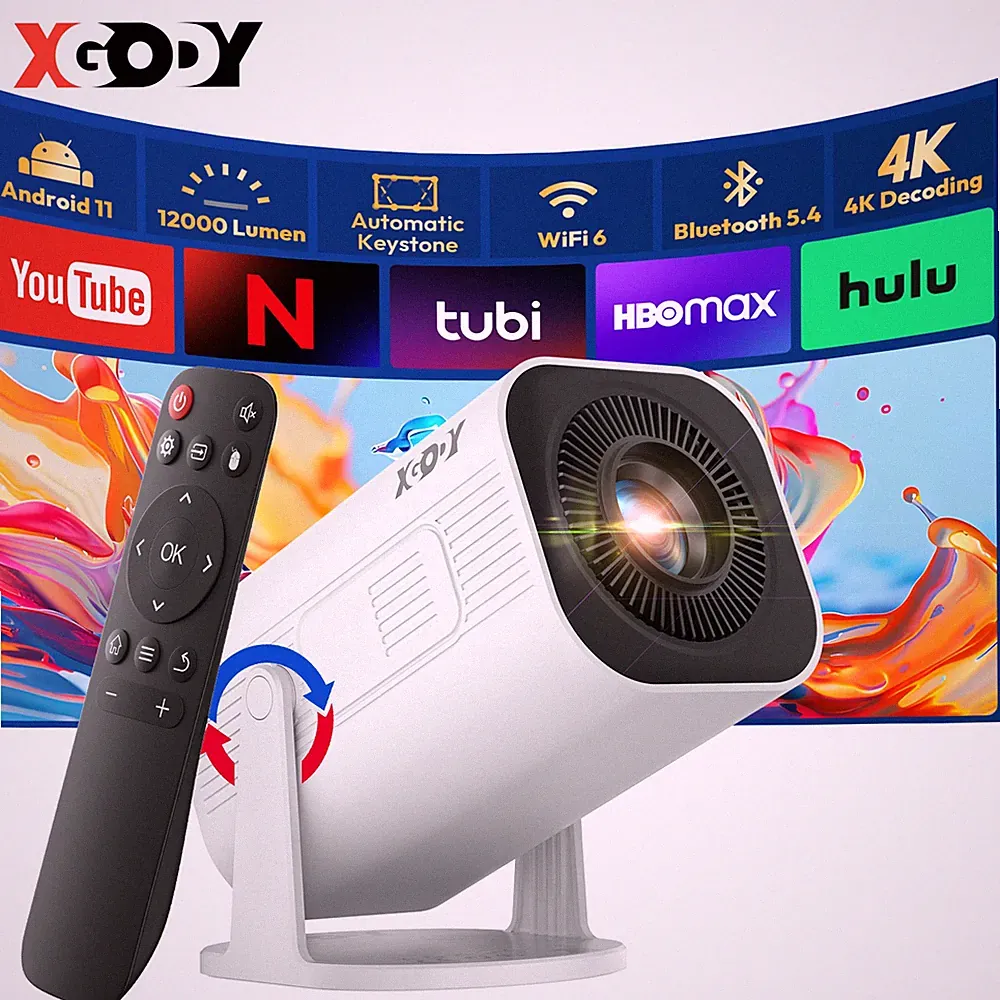 XGODY Mini 4K 5G Smart Beamer Heimkino Projektor LED Taschenkino Tragbarer