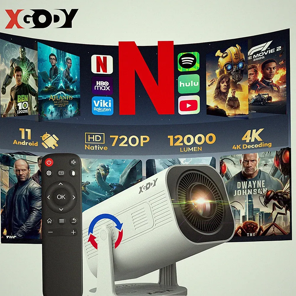 XGODY Mini 4K 5G Smart Beamer Heimkino Projektor LED WIFI Taschenkino Tragbarer