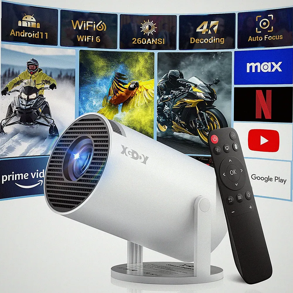 XGODY Mini 4K Beamer Projektor Heimkino Android11.0 WiFi Bluetooth 10000 lumens