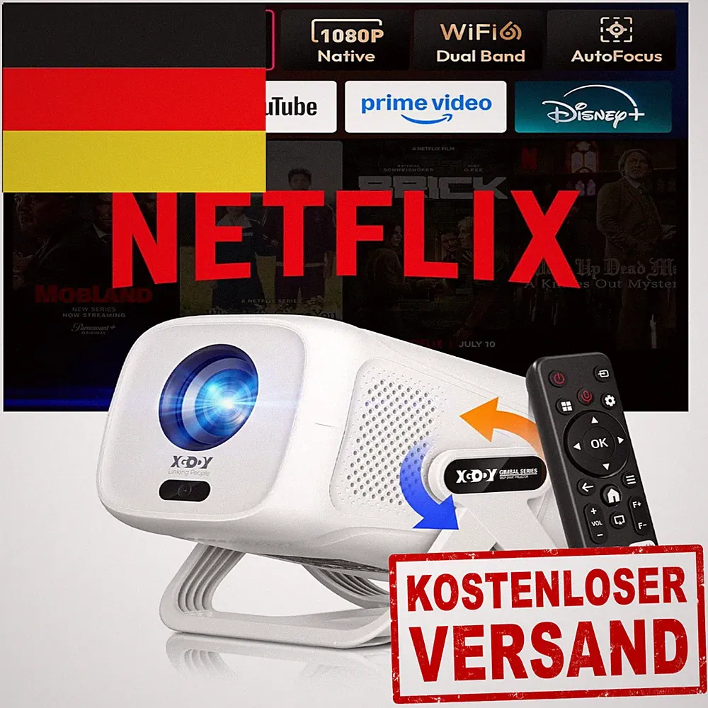 Xgody N5 Beamer 4K 1080P WiFi Bluetooth 450 ANSI
