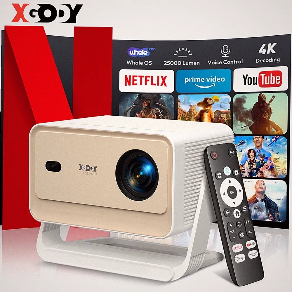 XGODY Netflix Official Video Beamer 4K HD Projektor WIFI Autofokus Whale OS TV