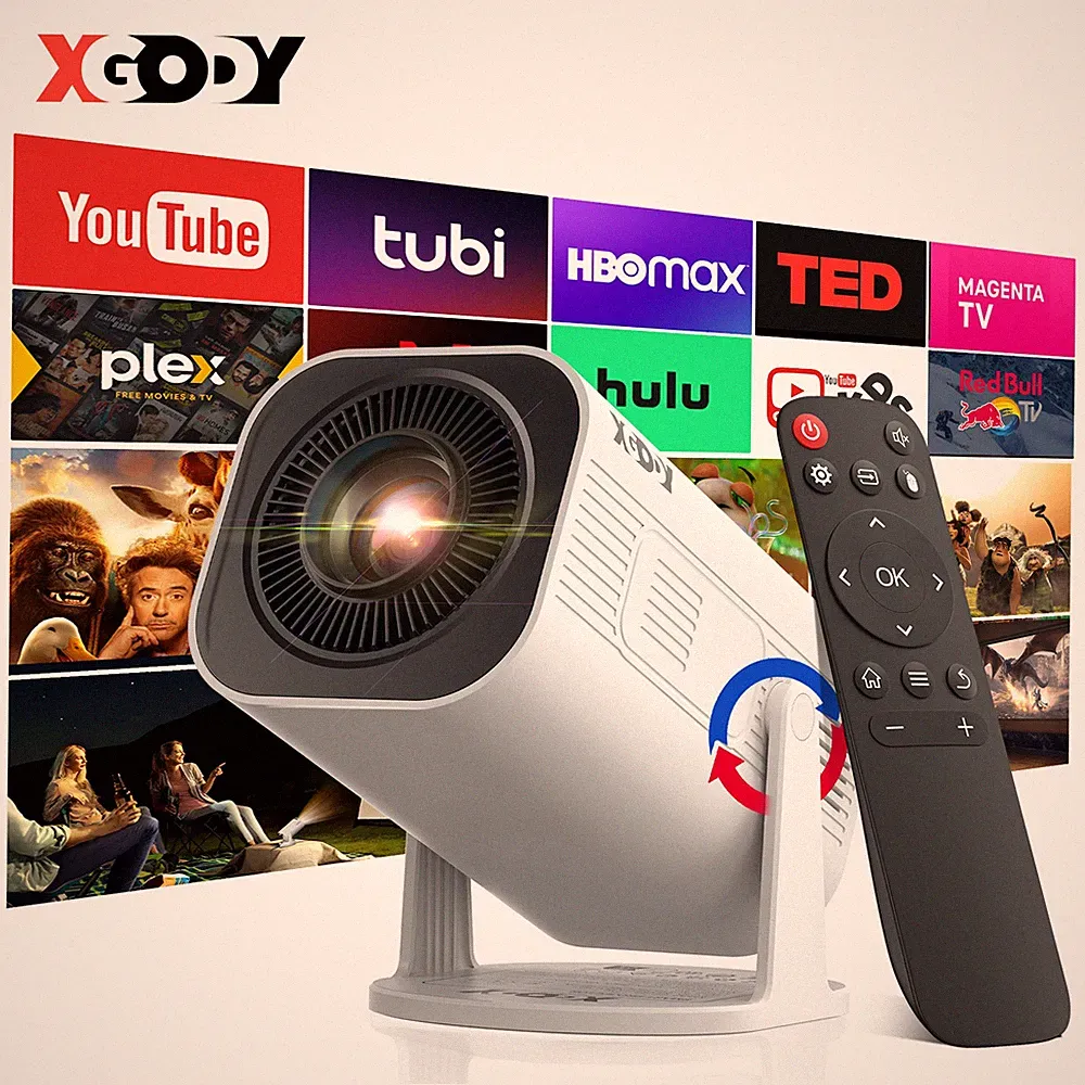 XGODY Projektor 4K 5G Mini Beamer WiFi Bluetooth Android 1080P Full HD Heimkino