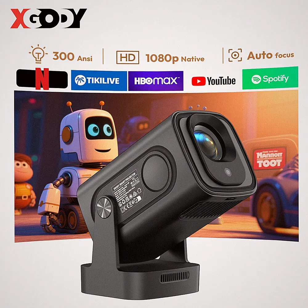 XGODY Smart 4K 8K Beamer Android14 Projektor Heimkino 5G WiFi Bluetooth HDMI/USB