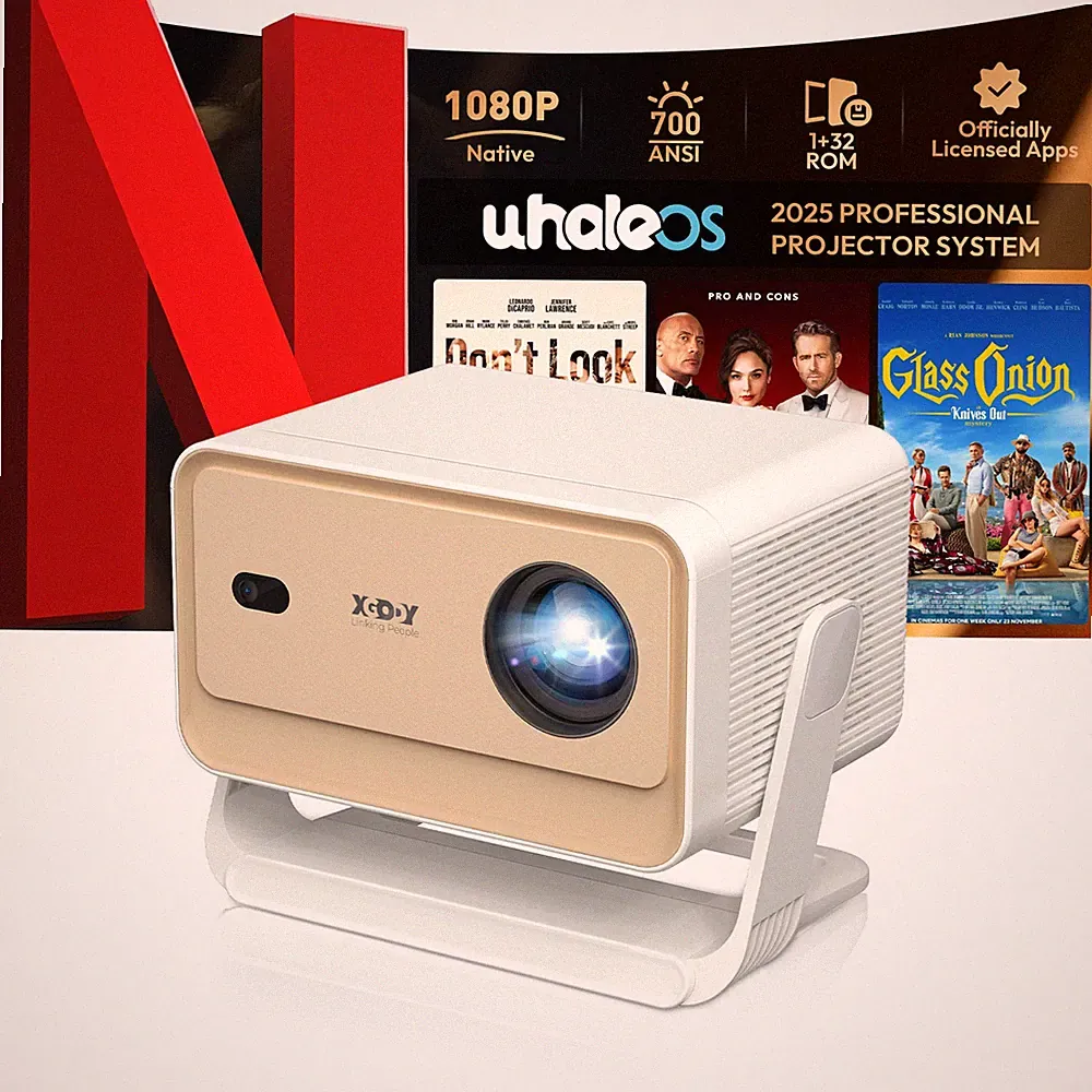 XGODY Smart 4K Beamer Projektor WiFi Android TV Heimkino Autofokus Google TV LED
