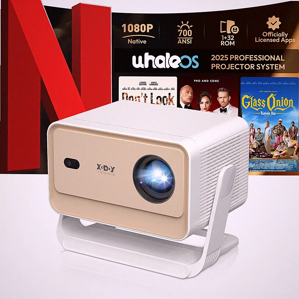 XGODY Video Beamer Google TV LED Projektor WiFi Android TV 4K Heimkino Autofokus