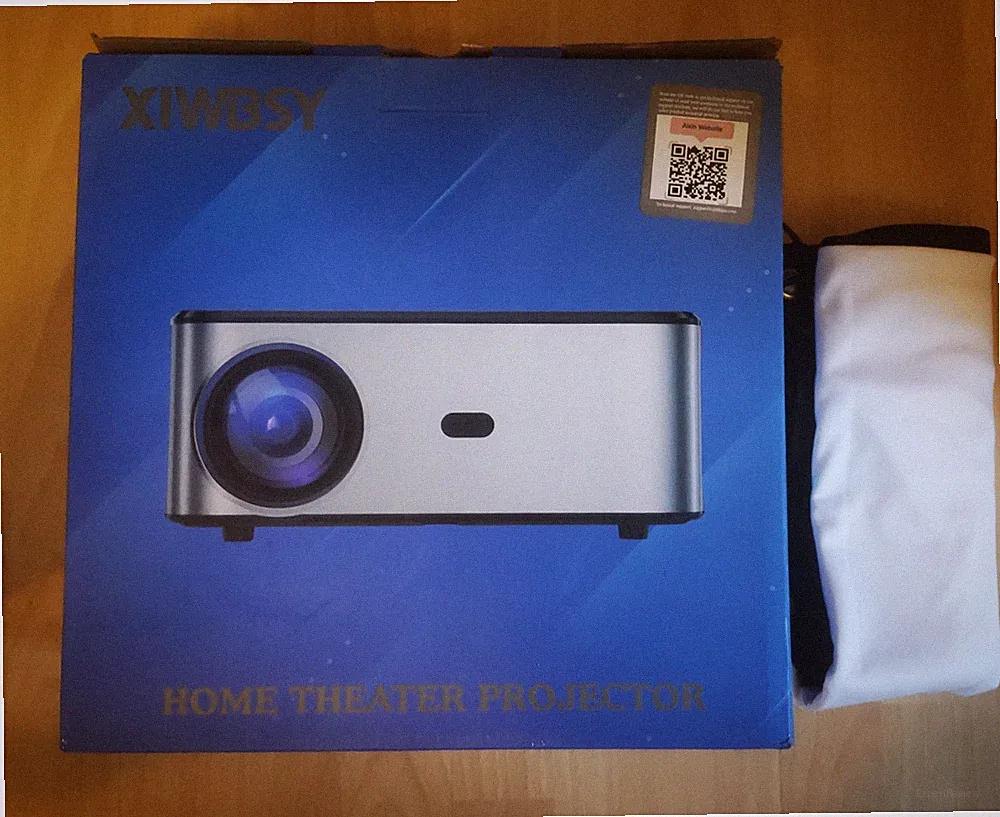 XIWBSY Heimkino Bluetooth Videobeamer / Projektor Inkl. Leinwand