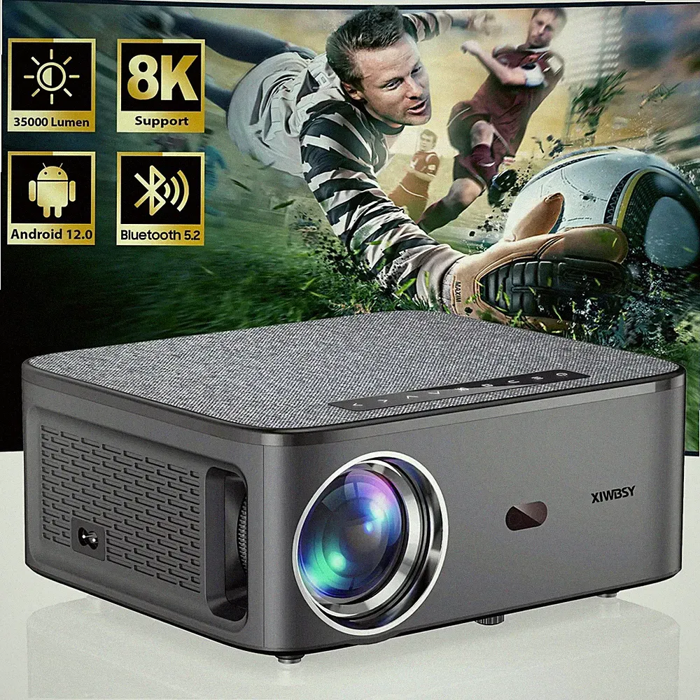 XIWBSY T08 Beamer Smart 8K Wifi Bluetooth Autofokus Android 12 35000 Lumen